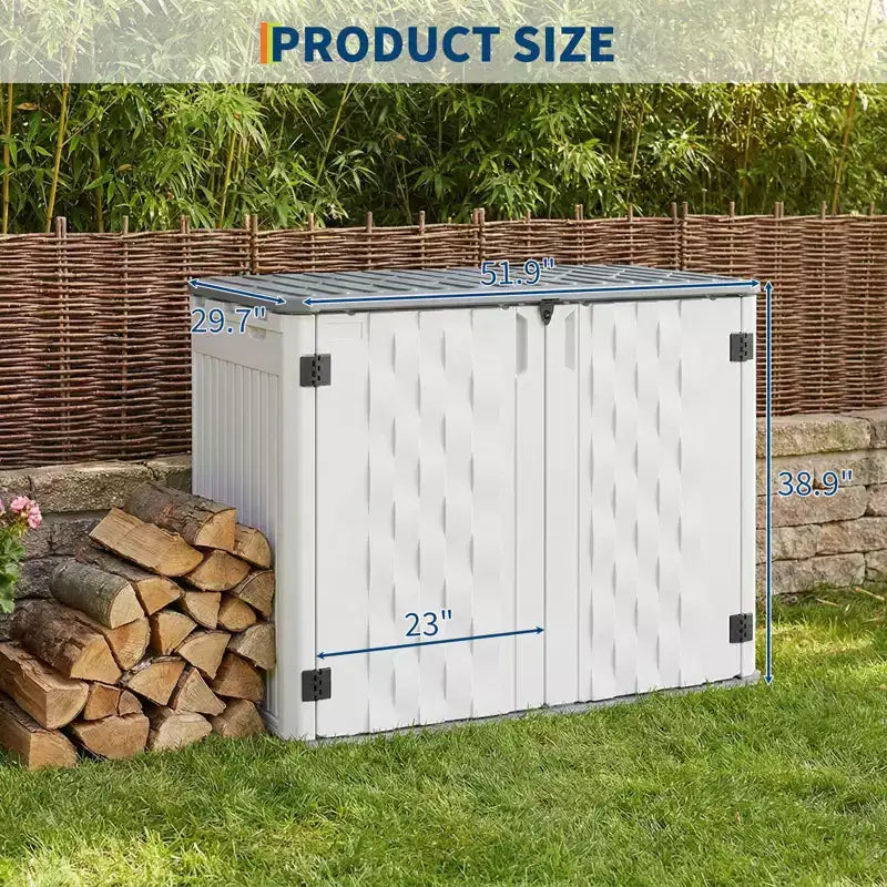 Opbergkast voor buiten, waterdichte opbergbox van hars voor buiten, voor afvalcontainers