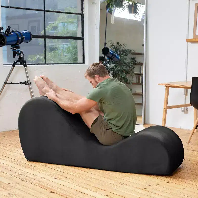Chaise longue Avana Sleek per yoga - Prodotta negli USA - Ideale per stretching, relax, esercizio e altro, 60D x 18W x 26H pollici, grigio chiaro