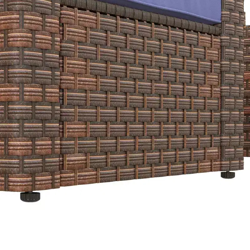 Outsunny Set Mobili da Giardino 5 Pezzi, Salottino da Esterno in Rattan PE per Tutte le Stagioni con Sedie, Poggiapiedi, Tavolino, Cuscini e Guanciali Inclusi