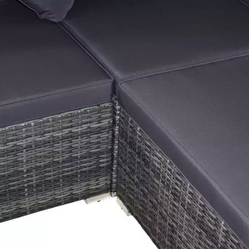 Outsunny Set di Mobili da Esterno a 7 Pezzi per Patio in Rattan Moderno, Perfetto per Giardino, Terrazza e Cortile