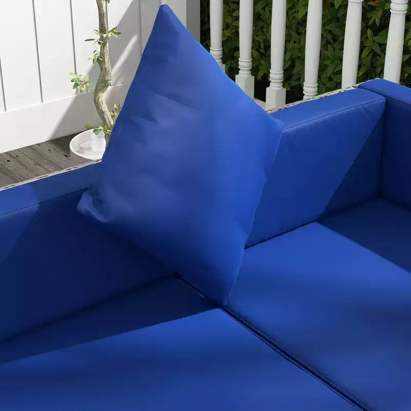 Outsunny Set di Mobili da Esterno a 7 Pezzi per Patio in Rattan Moderno, Perfetto per Giardino, Terrazza e Cortile