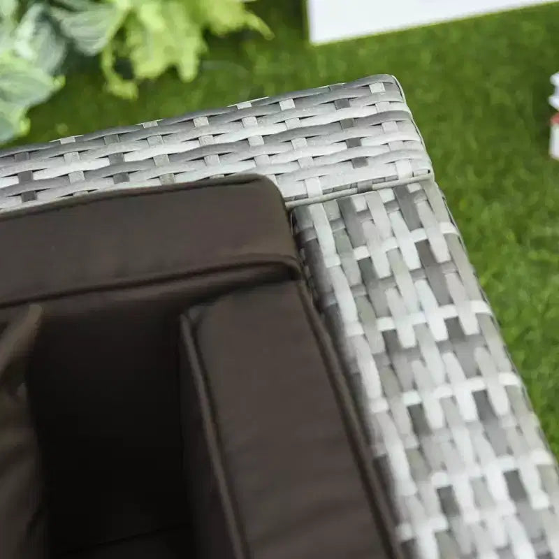 Outsunny Set di Mobili da Esterno a 7 Pezzi per Patio in Rattan Moderno, Perfetto per Giardino, Terrazza e Cortile