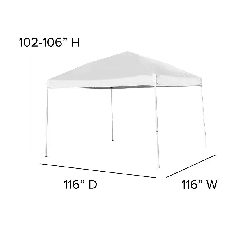 Set da tenda portatile Flash Furniture per portellone/eventi - Tenda a baldacchino a comparsa 10'x10', tavolo pieghevole a due ante da 6 piedi, set di 4 sedie pieghevoli