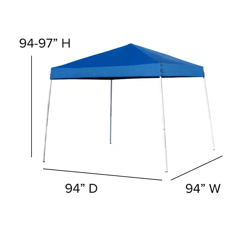 Set Tenda Portatile per Tailgate/Eventi Flash Furniture - Tenda con tettoia a scomparsa 2,4x2,4 m, Tavolo pieghevole a metà 1,8 m, Set di 4 sedie pieghevoli