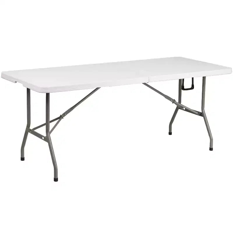 Set Tenda Portatile per Tailgate/Eventi Flash Furniture - Tenda con tettoia a scomparsa 2,4x2,4 m, Tavolo pieghevole a metà 1,8 m, Set di 4 sedie pieghevoli