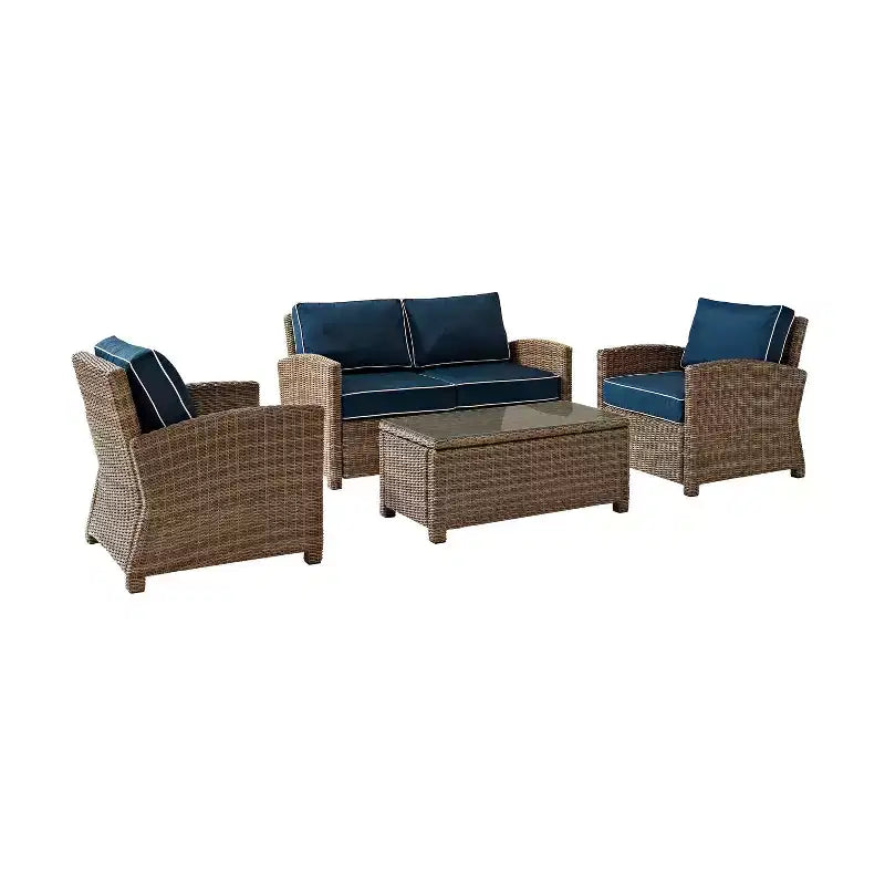 Set conversazione da esterno in vimini Bradenton 4 pezzi - Crosley