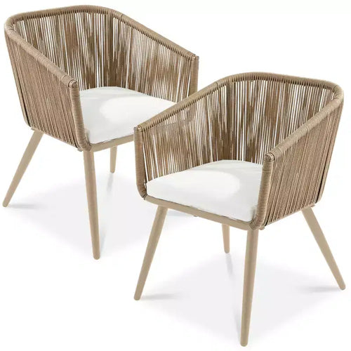 Best Choice Products Set of 2 Outdoor Patio Dining Chairs Woven Wicker Seating 250lb Capacity