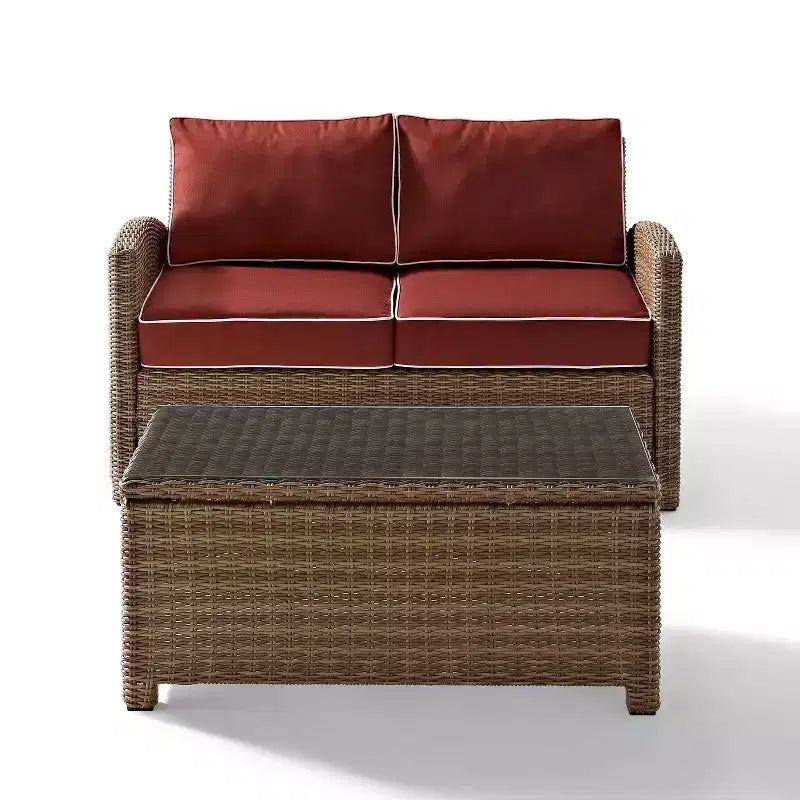 Divano e tavolino da caffè in vimini per esterni Bradenton - Crosley