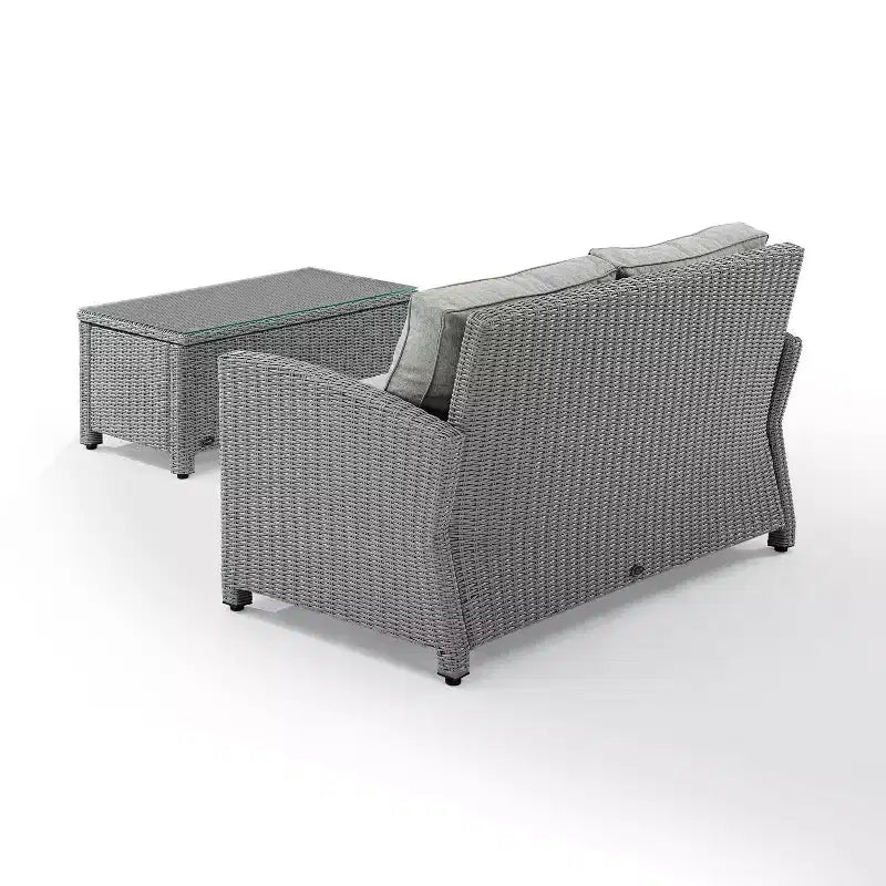Divano e tavolino da caffè in vimini per esterni Bradenton - Crosley