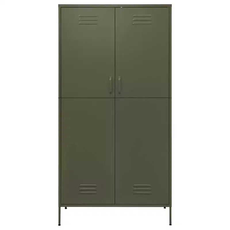 Guardaroba vidaXL verde oliva 35.4x19.7x70.9 in acciaio