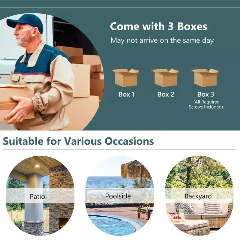 Set di mobili da giardino in rattan a 4 pezzi Costway con tavolo in vetro, scaffale e cuscini per divano