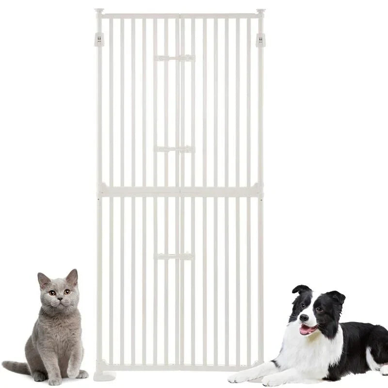Cancelletto extra alto per gatti unipaws, alto 74 pollici, con porte e serrature