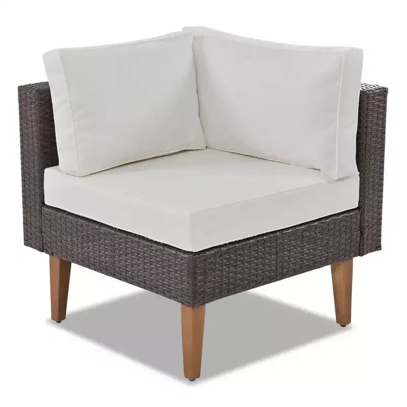 Set Divani da Esterno in Rattan 4 Pezzi, Divano Angolare da Patio con Cuscini Colorati - ModernLuxe
