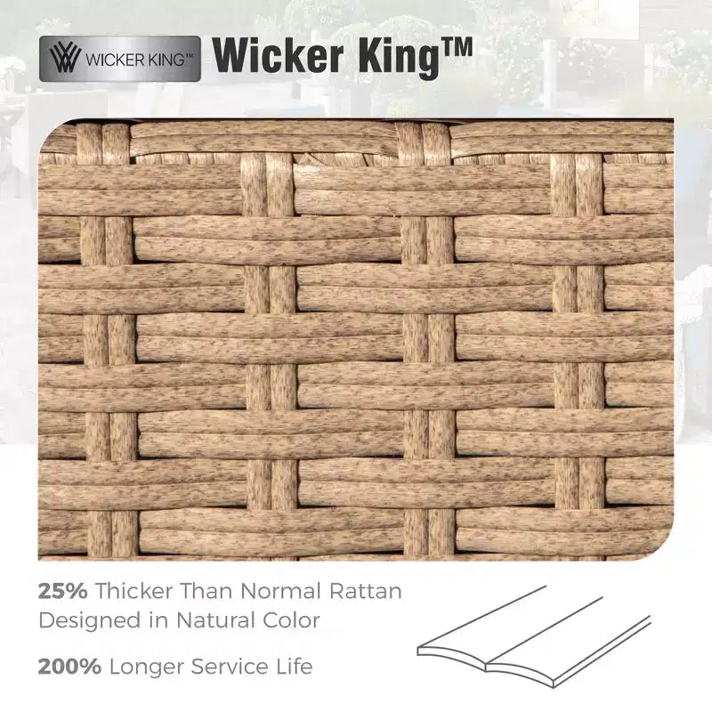 Captiva Designs 6-teiliges luxuriöses Polyrattan-Sitzmöbel-Set für die Terrasse mit Sofa, geschwungenen Armlehnen und Sitzkissen