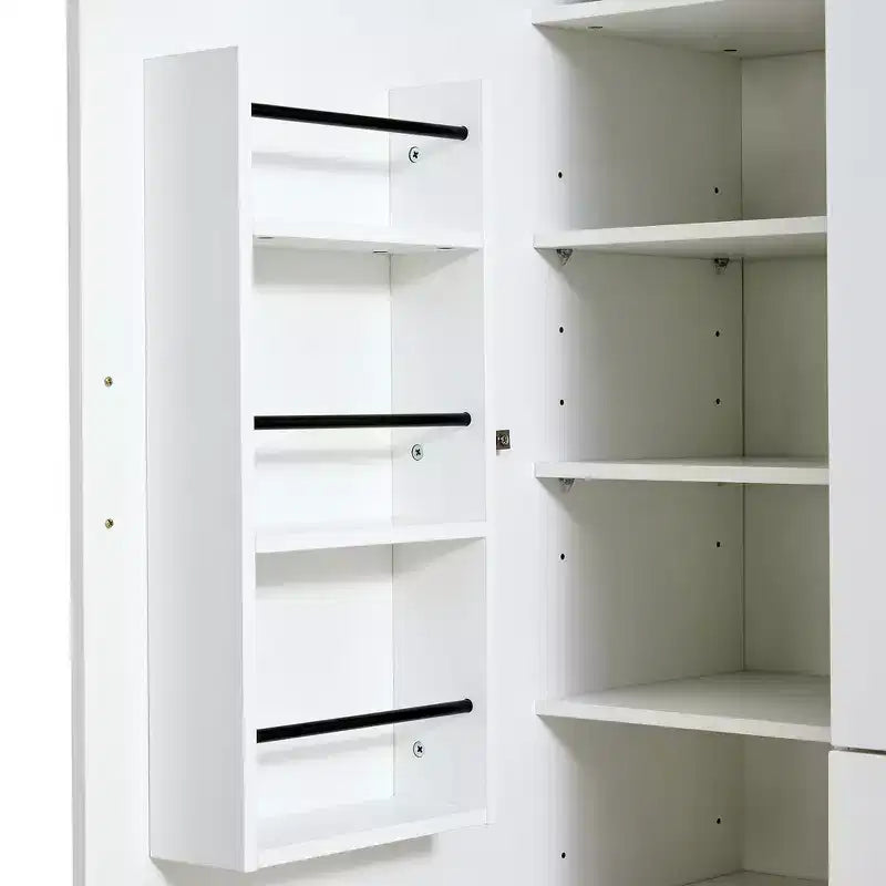 Dispensa da cucina indipendente Whisen alta 71', grande mobile contenitore per sala da pranzo con credenza e buffet a 6 ante, ripiani regolabili