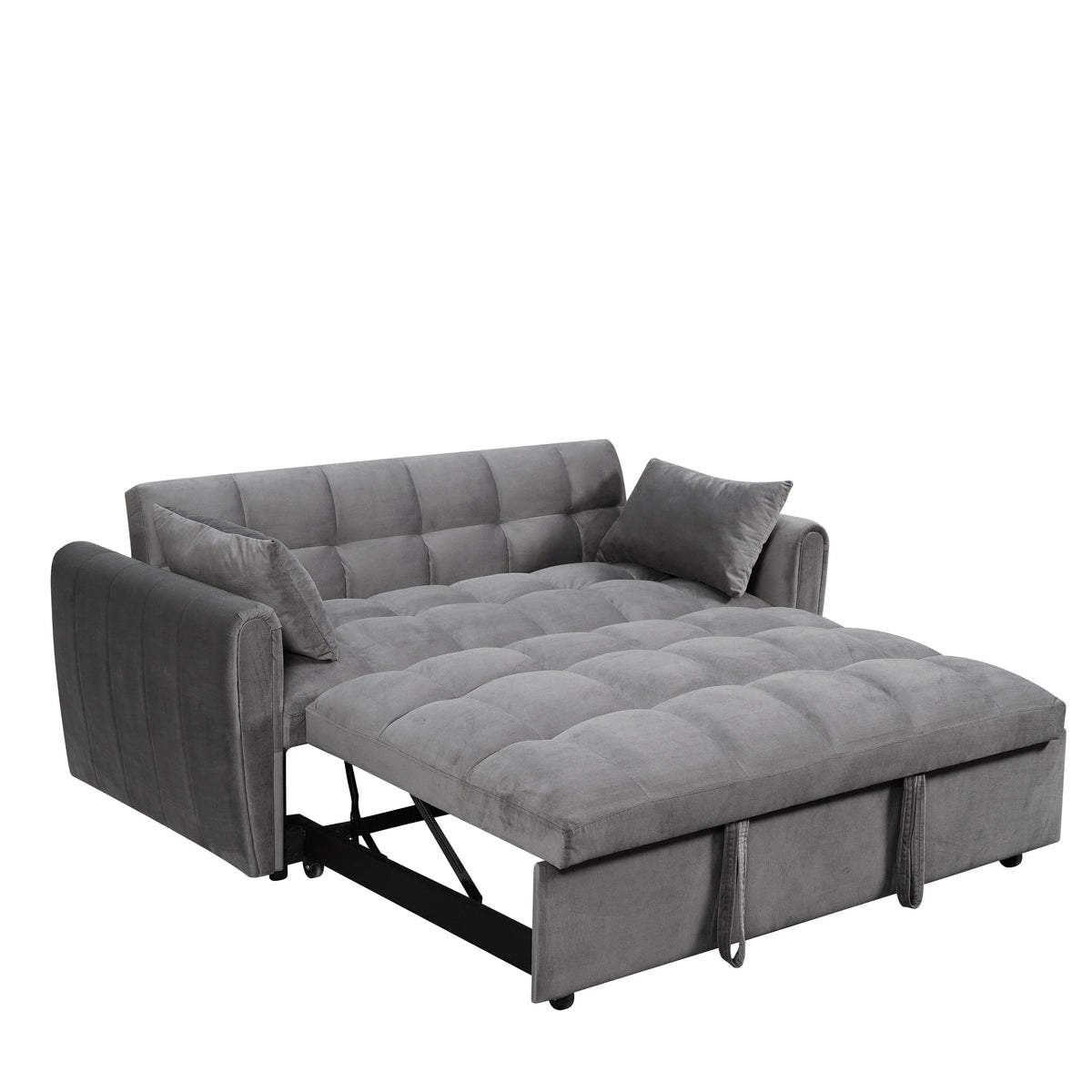 64,96 Velvet Divano Letto Convertibile 3-in-1 con Schienale Regolabile, Tasca Portaoggetti e Capacità di Carico di 227 kg