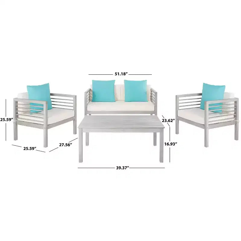 Set da patio Alda 4 pezzi - Per interni/esterni - PAT7033 - Safavieh