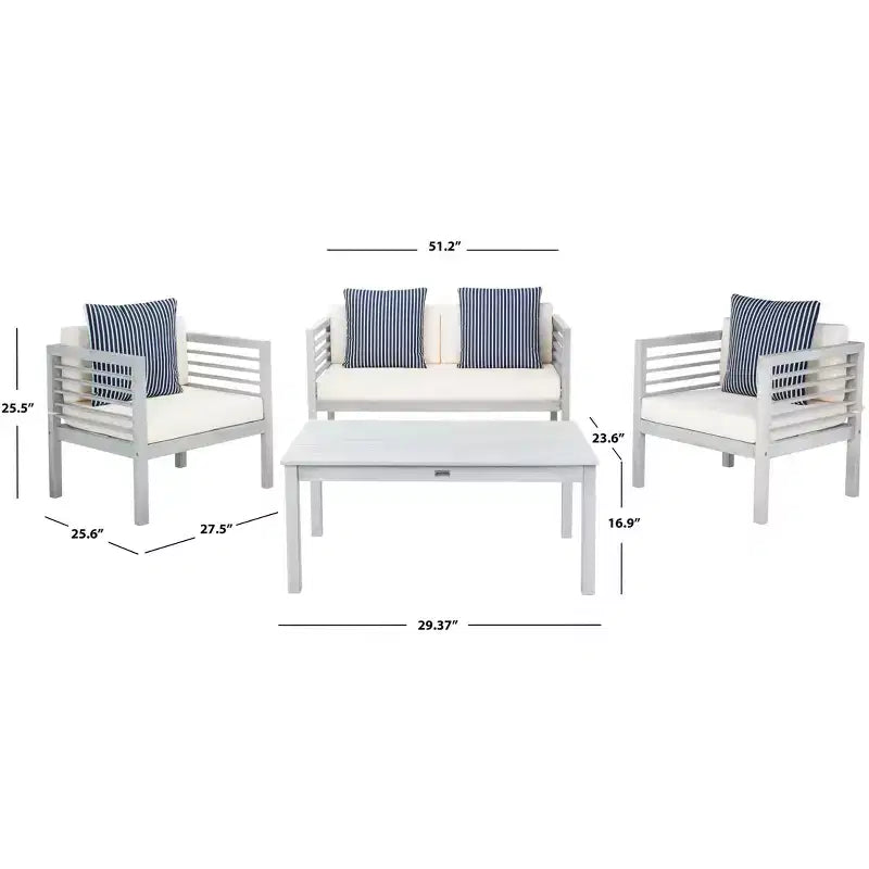 Set da patio Alda 4 pezzi - Per interni/esterni - PAT7033 - Safavieh