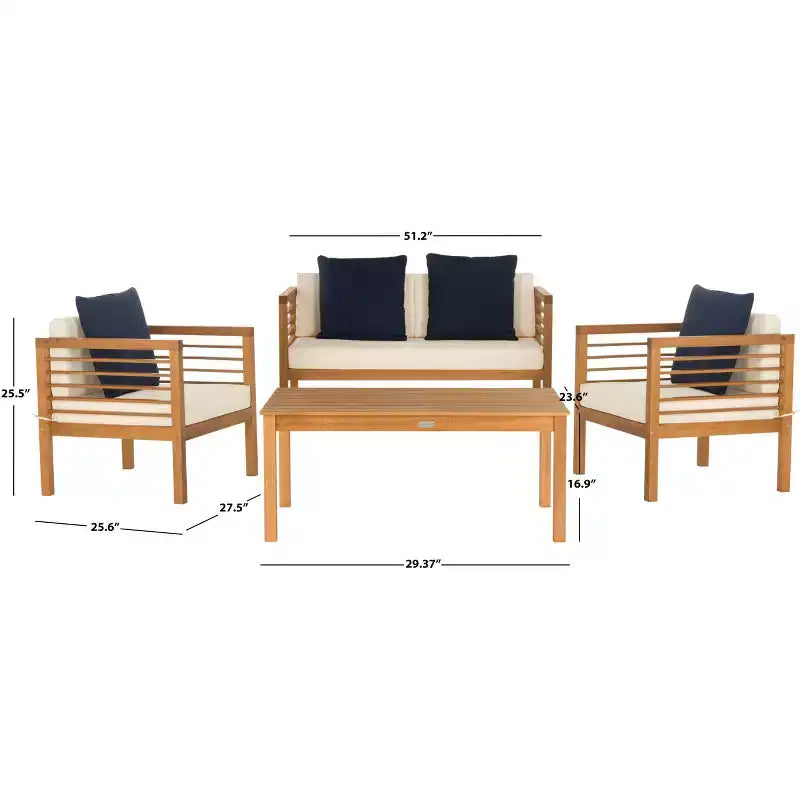 Set da patio Alda 4 pezzi - Per interni/esterni - PAT7033 - Safavieh