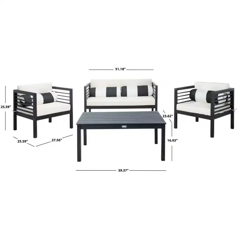 Set da patio Alda 4 pezzi - Per interni/esterni - PAT7033 - Safavieh