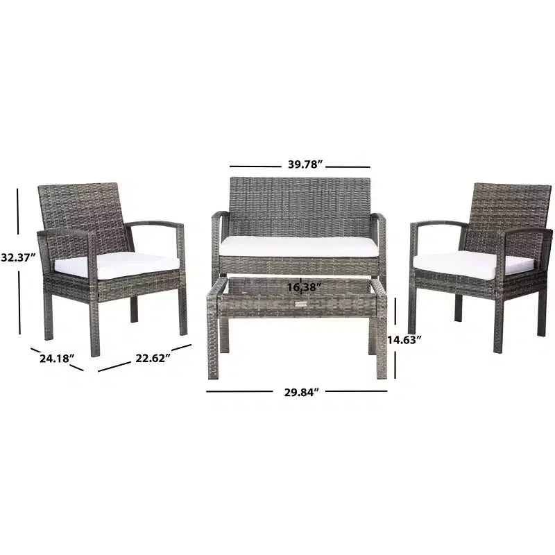 Set da Salotto Bassey 4 Pezzi - Interno/Esterno - PAT7507 - Safavieh