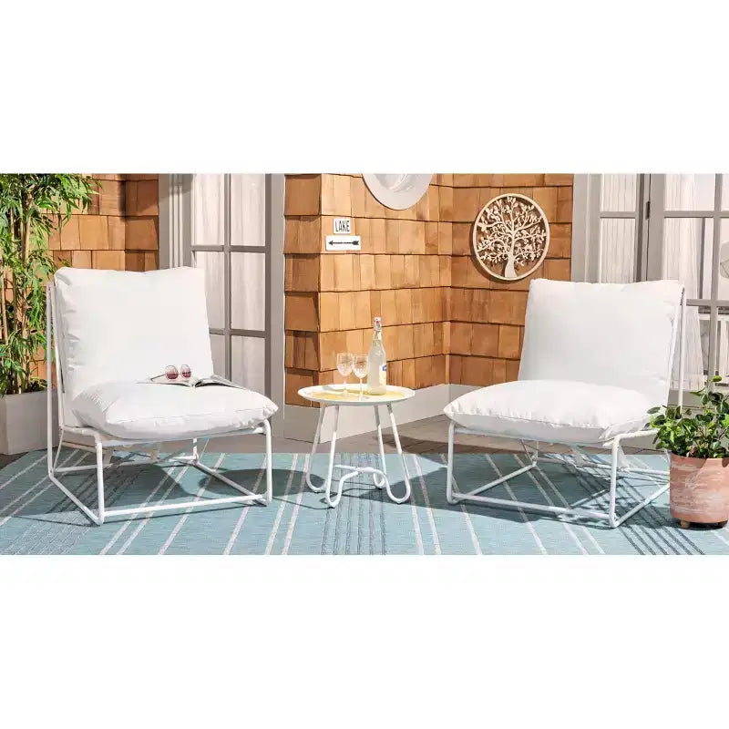 Set da patio Archie 3 pezzi - Interno/Esterno - PAT9047 - Bianco/Beige - Safavieh