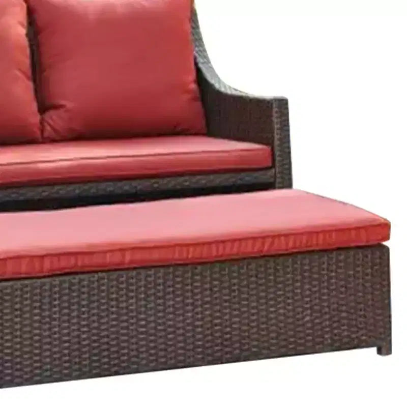 Set da salotto da esterno 3 pezzi Redington All-Weather Four Seasons Courtyard, rosso