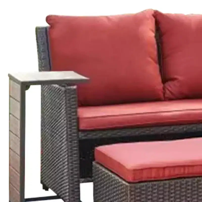 Set da salotto da esterno 3 pezzi Redington All-Weather Four Seasons Courtyard, rosso