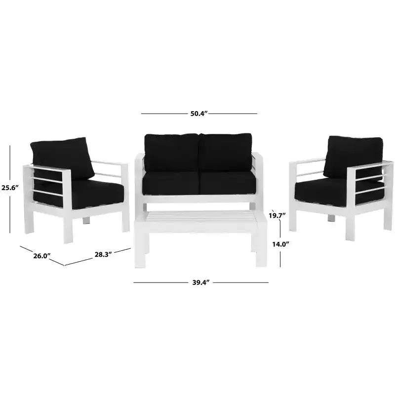 Set da Salotto Nason 4 Pezzi - Interno/Esterno - PAT2516 - Safavieh