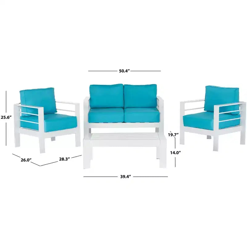 Set da Salotto Nason 4 Pezzi - Interno/Esterno - PAT2516 - Safavieh
