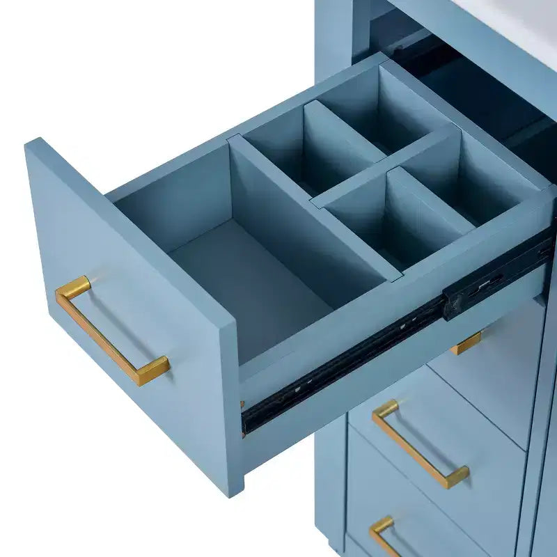 Mobile da bagno da 30" con lavabo singolo, armadietto e 3 cassetti – Nero / Blu / Verde / Indaco / Bianco