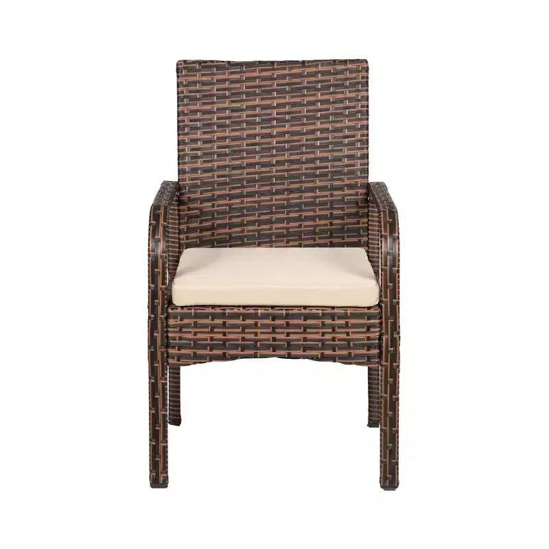 WestinTrends Set da Salotto Conversazione Moderno in Rattan Vimini 3 Pezzi, Marrone/Beige