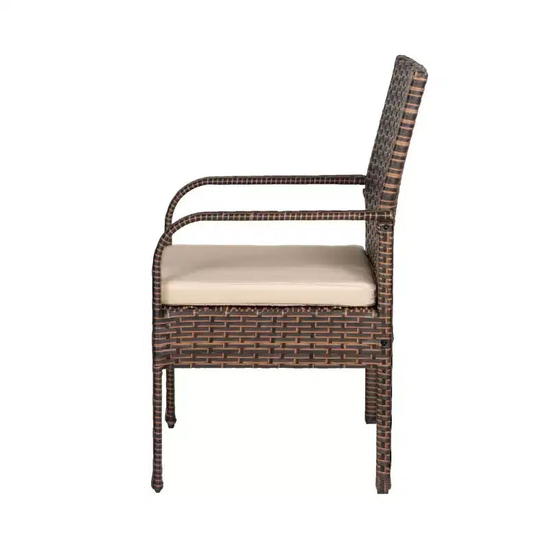 WestinTrends Set da Salotto Conversazione Moderno in Rattan Vimini 3 Pezzi, Marrone/Beige
