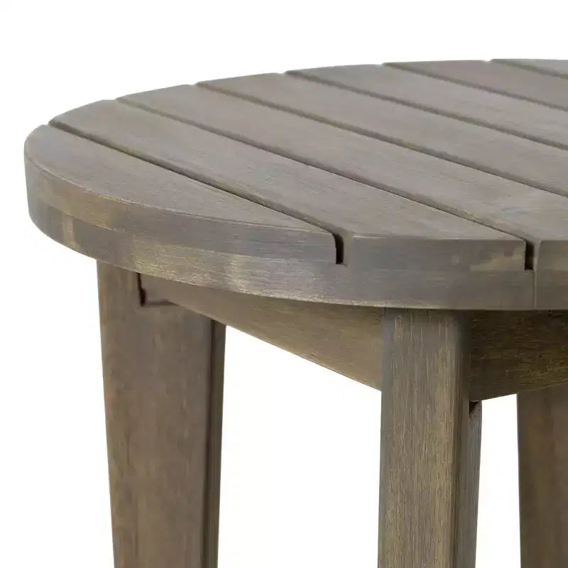 GDFStudio Ocilla Set da conversazione da esterno in legno di acacia e corda intrecciata, 3 pezzi, nero/grigio