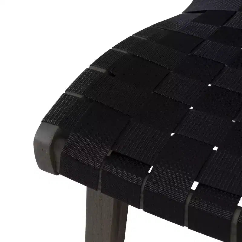 GDFStudio Ocilla Set da conversazione da esterno in legno di acacia e corda intrecciata, 3 pezzi, nero/grigio
