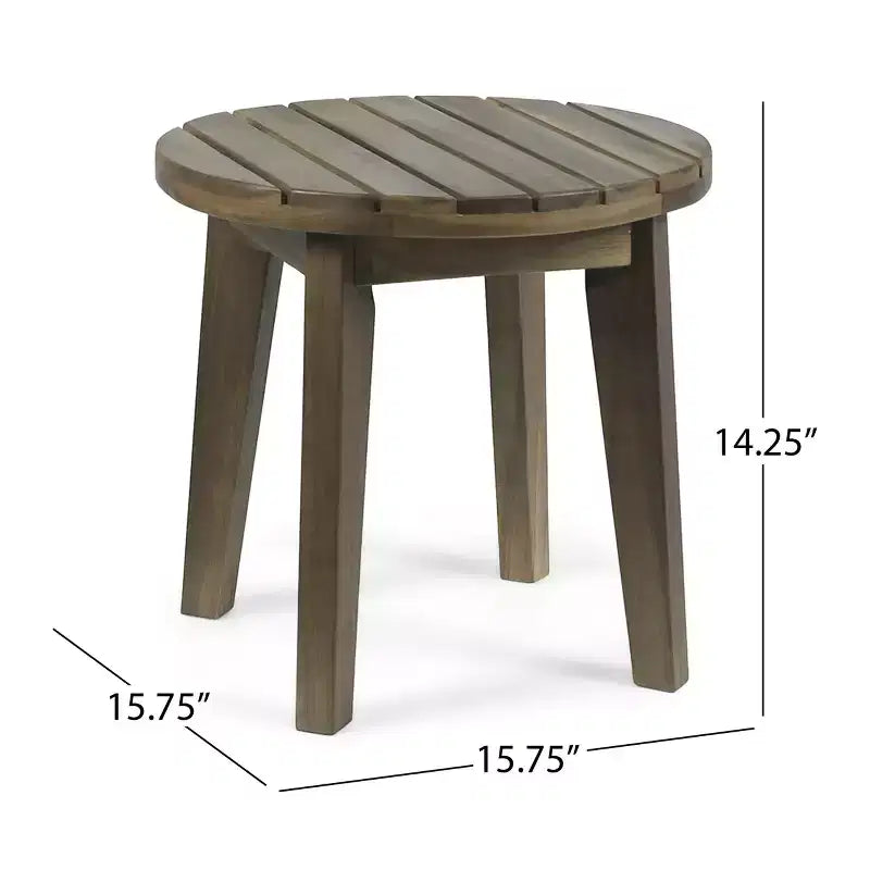 GDFStudio Ocilla Set da conversazione da esterno in legno di acacia e corda intrecciata, 3 pezzi, nero/grigio