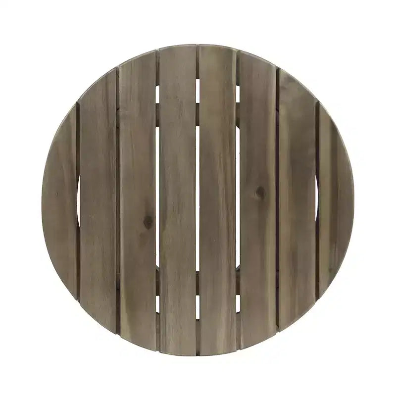GDFStudio Ocilla Set da conversazione da esterno in legno di acacia e corda intrecciata, 3 pezzi, nero/grigio