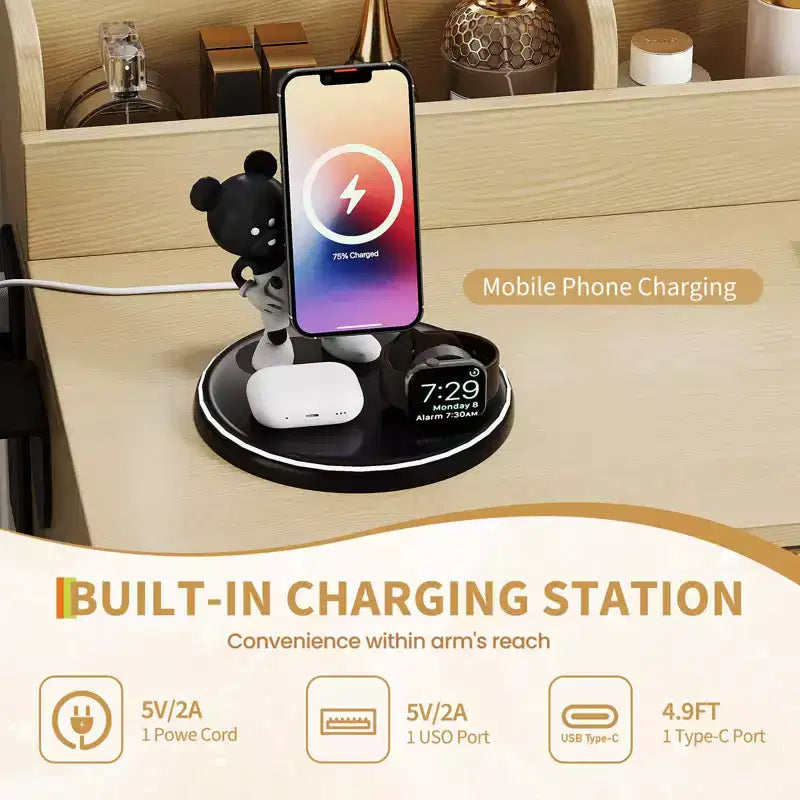 Toeletta con specchio e luci, specchio con LED integrati, ampi cassetti portaoggetti per cosmetici e prodotti da bagno