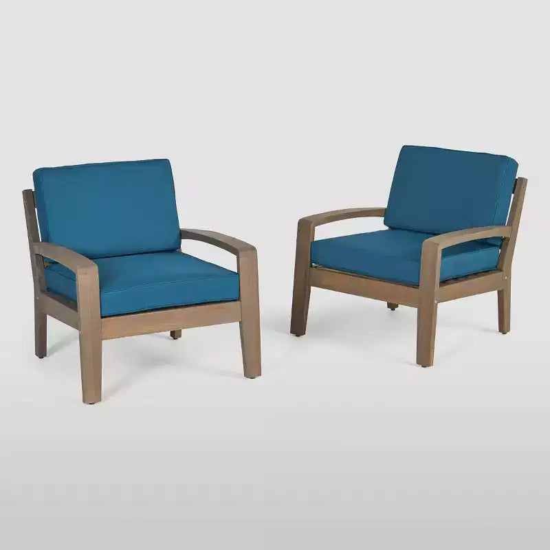 Set da conversazione da patio 4 pezzi Grenada in acacia - Christopher Knight Home