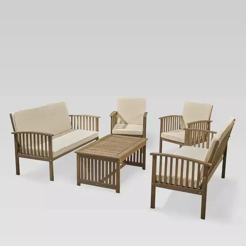 Divano Carolina 5 pezzi in legno di acacia - Christopher Knight Home: