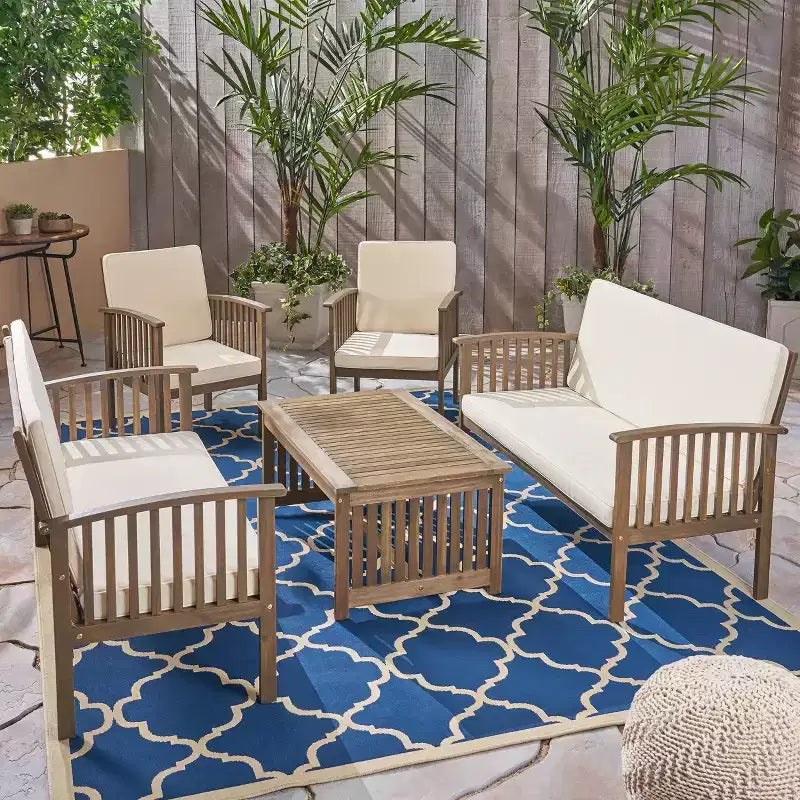 Divano Carolina 5 pezzi in legno di acacia - Christopher Knight Home: