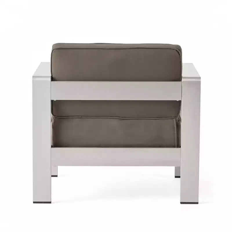 Set da salotto Cape Coral 5 pezzi in alluminio e MGO con tavolo a focolare - Christopher Knight Home