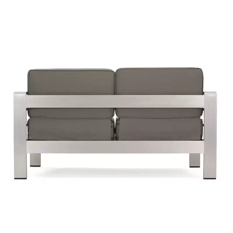 Set da salotto Cape Coral 5 pezzi in alluminio e MGO con tavolo a focolare - Christopher Knight Home