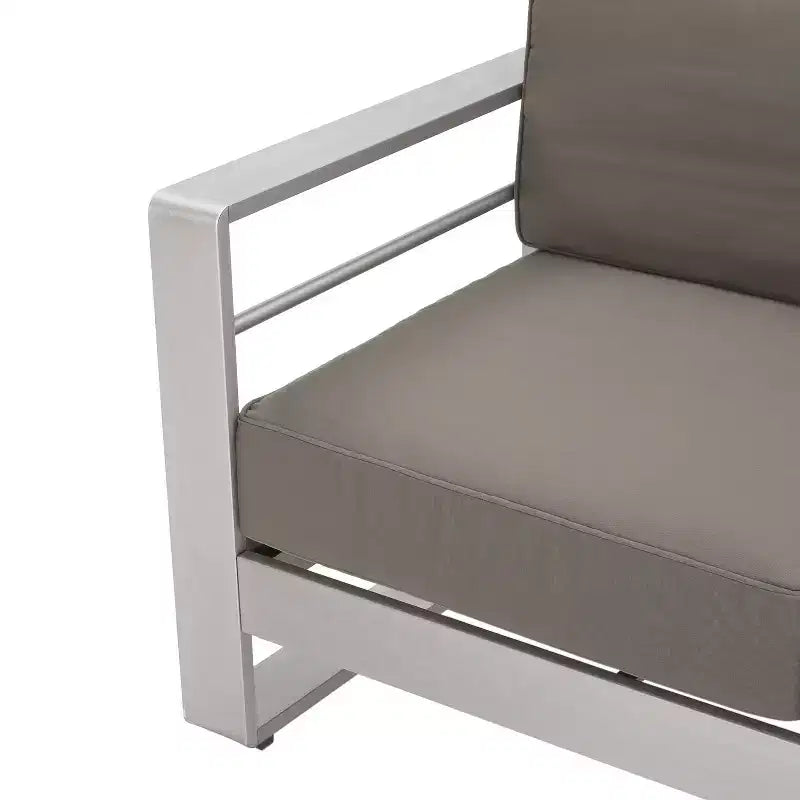 Set da salotto Cape Coral 5 pezzi in alluminio e MGO con tavolo a focolare - Christopher Knight Home