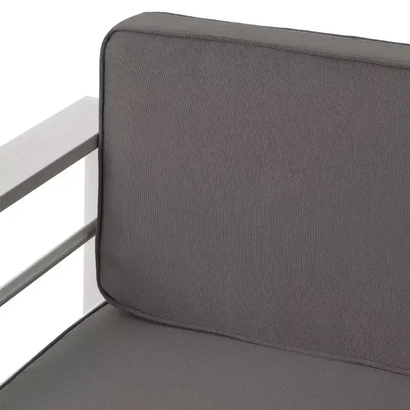 Set da salotto Cape Coral 5 pezzi in alluminio e MGO con tavolo a focolare - Christopher Knight Home