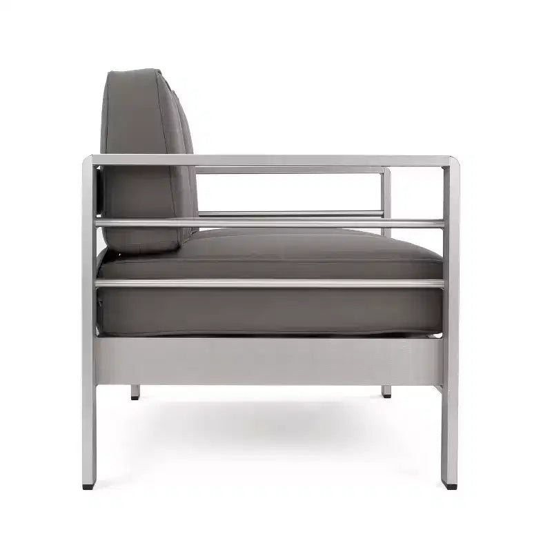 Set da salotto Cape Coral 5 pezzi in alluminio e MGO con tavolo a focolare - Christopher Knight Home