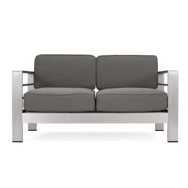 Set da salotto Cape Coral 5 pezzi in alluminio e MGO con tavolo a focolare - Christopher Knight Home