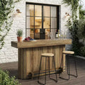 Tavolo da bar Lantine, mobile bar in legno da 63 pollici con poggiapiedi in metallo, tavolo da pub con mensole portaoggetti per soggiorno, bistrot e sala da pranzo (marrone)