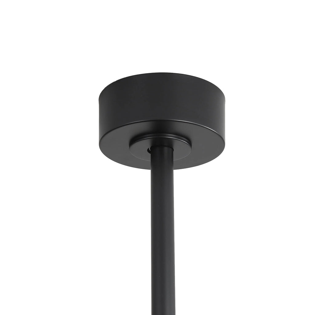 Ventilatore da soffitto nero da 65 pollici con 8 pale, LED, luce e telecomando