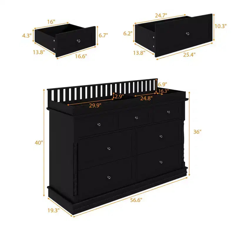 Famapy veelzijdige commode met verschoontafel voor baby's: ombouwbaar ontwerp, ruime laden, groeit mee met je kleintje